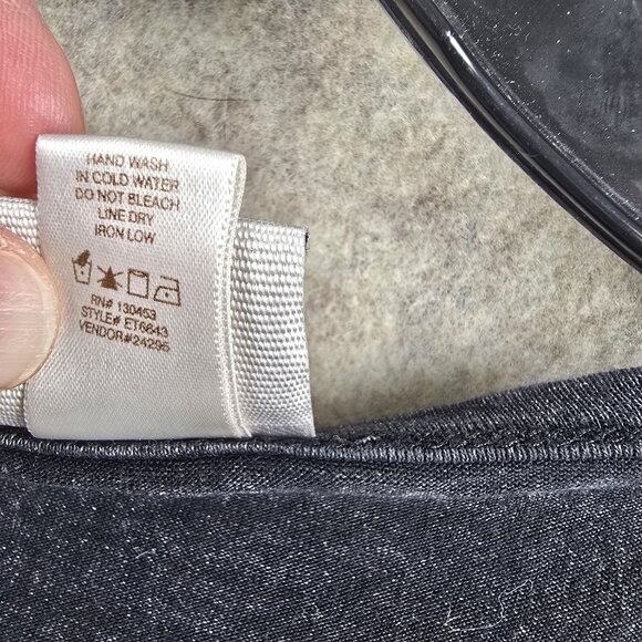 Daytrip Womens Black Long Sleeve Top Medium Rayon Blend Graphic Y2k - Picture 5 of 7